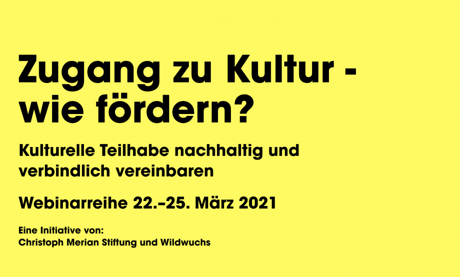 Webinar: Zugang zu Kultur, 2021